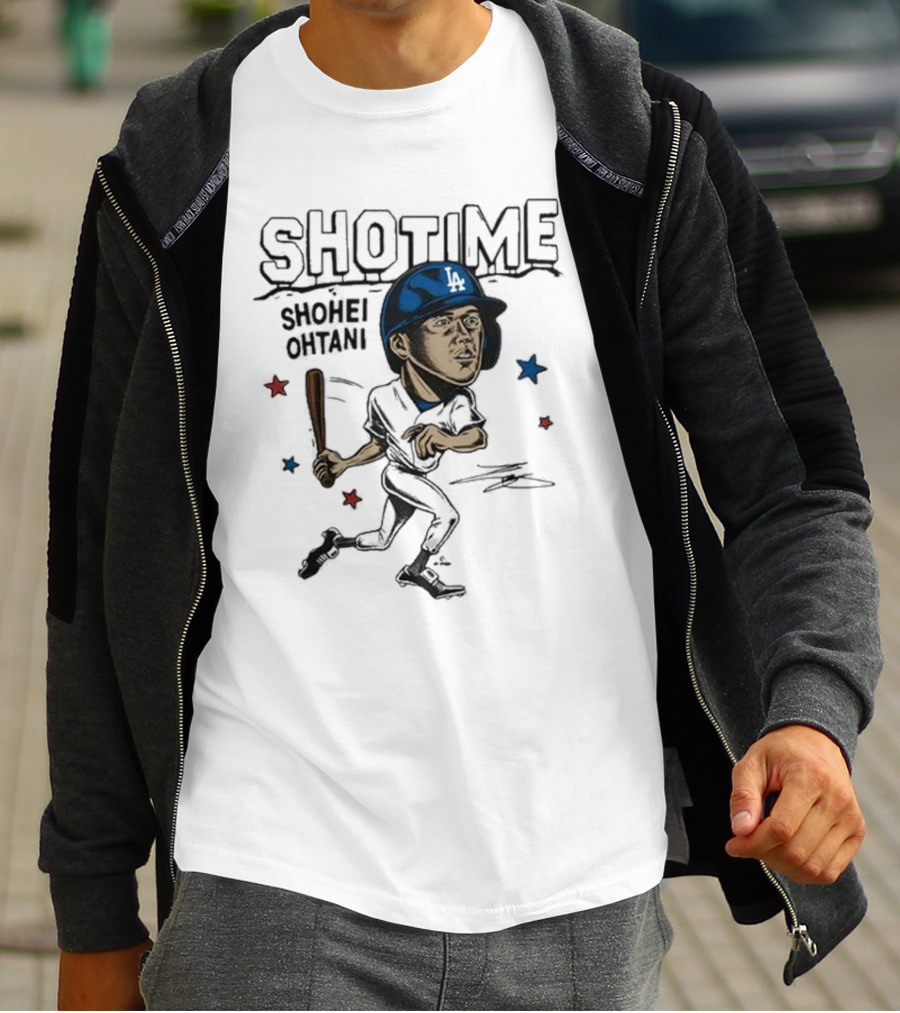 Shottime Shohei Ohtani LA Baseball Cartoon Stars T-Shirt
