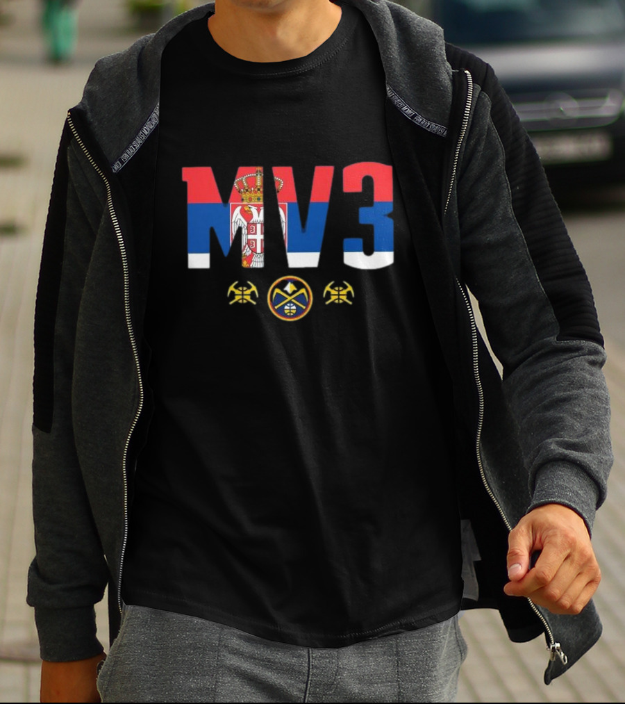 MV3 Serbia Flag Denver Nuggets Basketball T-Shirt