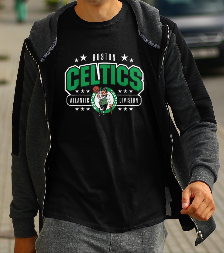 Boston Celtics Atlantic Division Logo With Stars T-Shirt