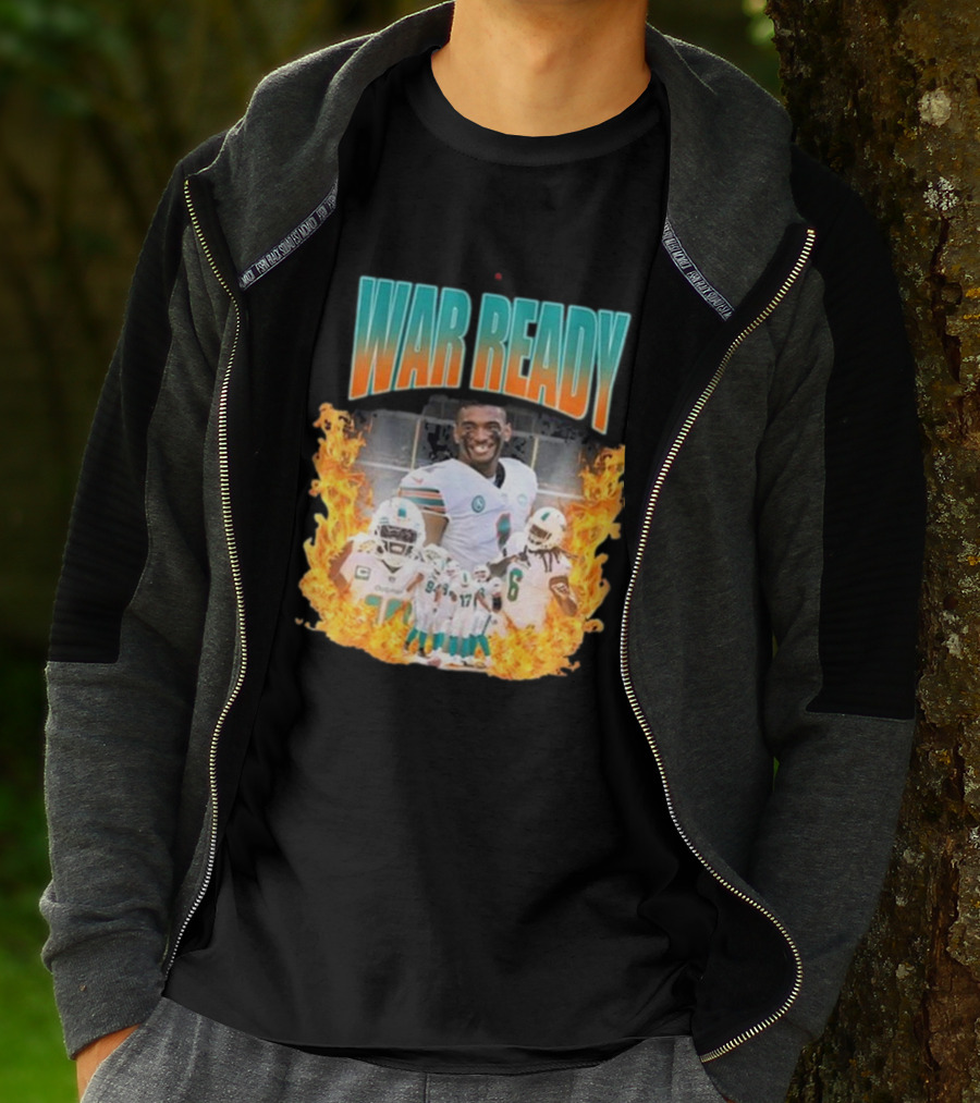 War Ready Jaylen Waddle Dolfan Players Flames T-Shirt