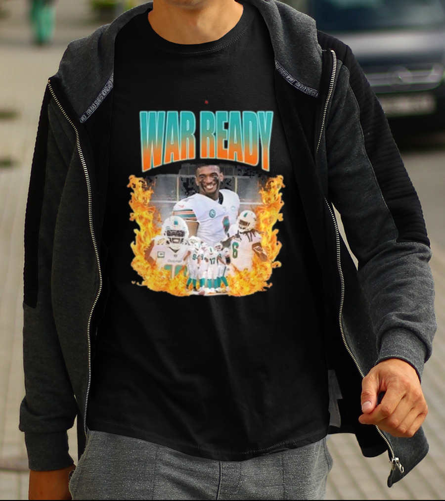 War Ready Jaylen Waddle Dolfan Players Flames T-Shirt