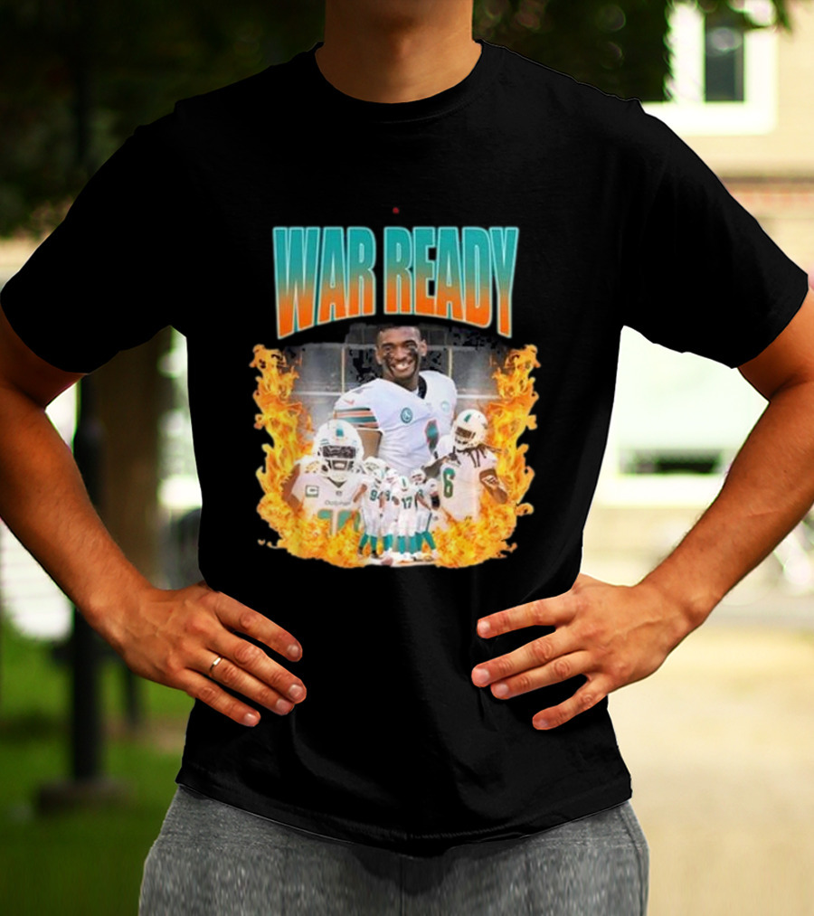 War Ready Jaylen Waddle Dolfan Players Flames T-Shirt