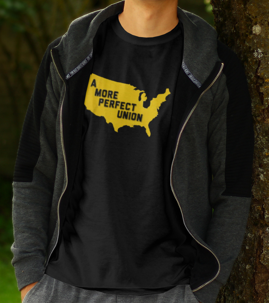 Michigan Wolverines A More Perfect Union Map T-Shirt