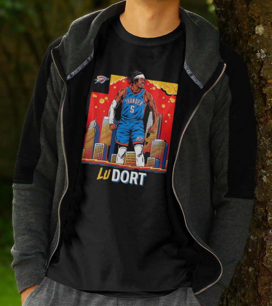 Oklahoma City Thunder Lu Dort OKC Skyline Basketball T-Shirt