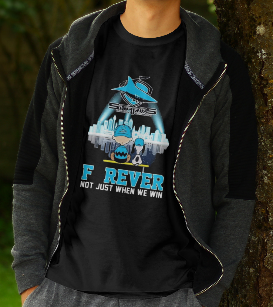 Peanut Snoopy Charlie Brown Cronulla Sutherland Sharks Forever Not Just When We Win T-Shirt