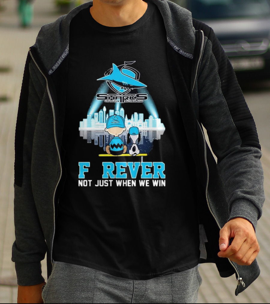 Peanut Snoopy Charlie Brown Cronulla Sutherland Sharks Forever Not Just When We Win T-Shirt