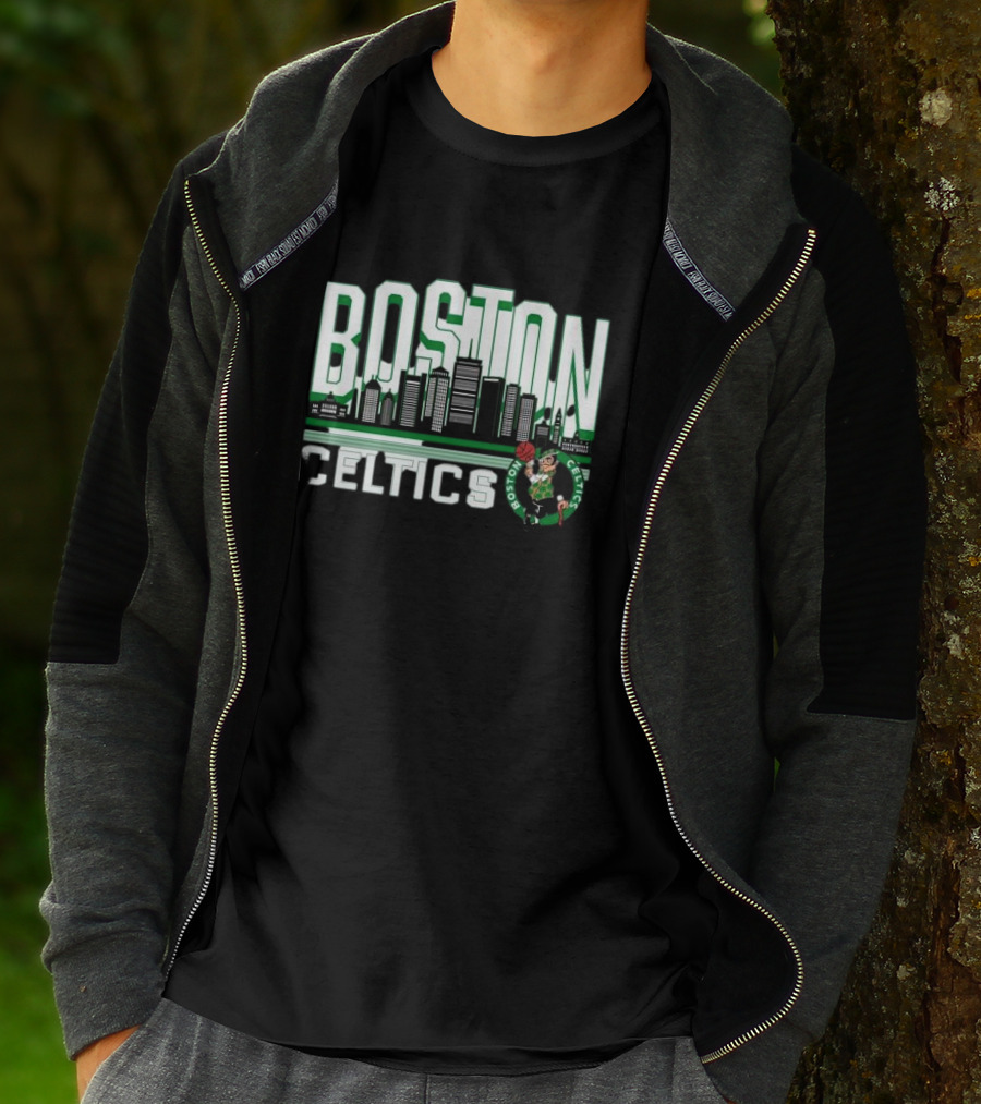 Boston Celtics NBA Basketball Skyline T-Shirt