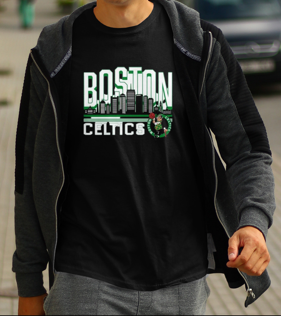 Boston Celtics NBA Basketball Skyline T-Shirt