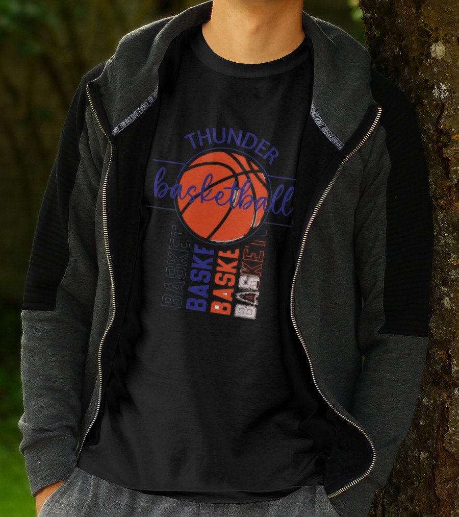 Thunder Basketball Basket Baskebasketbasket T-Shirt