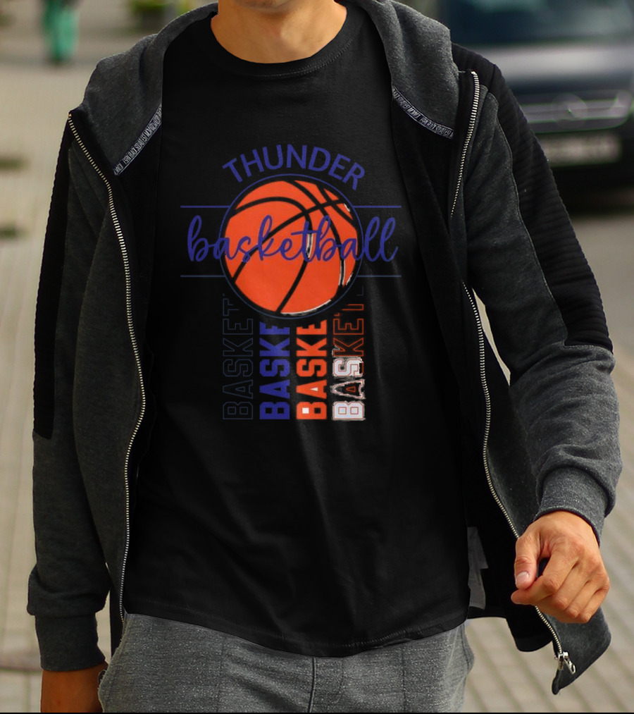 Thunder Basketball Basket Baskebasketbasket T-Shirt