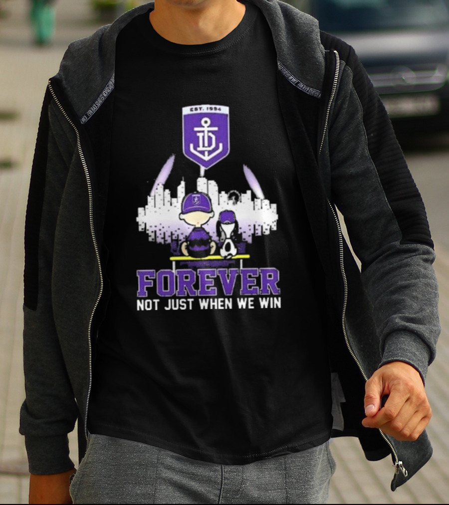 Peanuts Snoopy And Charlie Brown Fremantle Dockers Forever Not Just When We Win T-Shirt