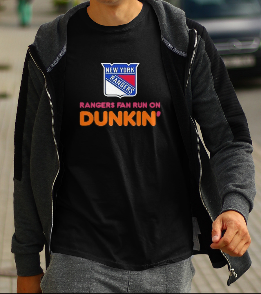 New York Rangers Fan Run On Dunkin T-Shirt