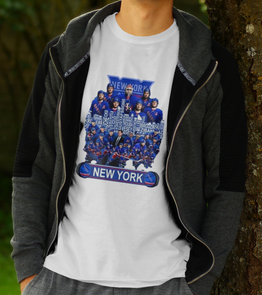 New York Rangers Hockey Team Players Skyline Names T-Shirt