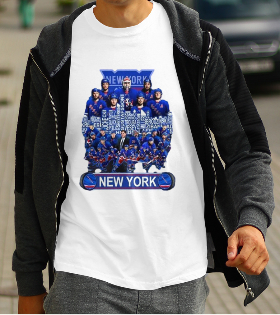 New York Rangers Hockey Team Players Skyline Names T-Shirt