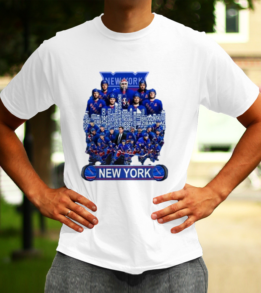 New York Rangers Hockey Team Players Skyline Names T-Shirt