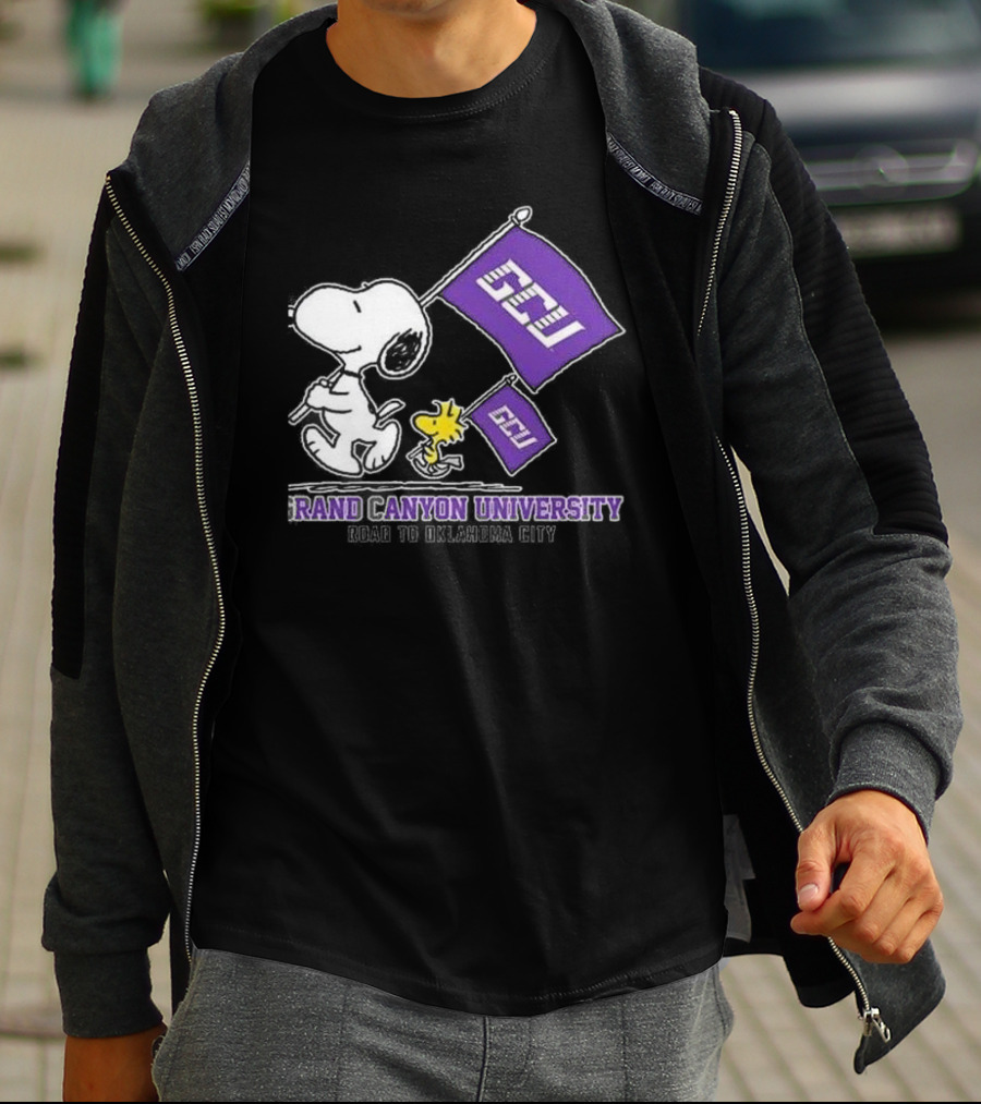 Snoopy GCU Road To Oklahoma City Grand Canyon University Peanuts Woodstock T-Shirt