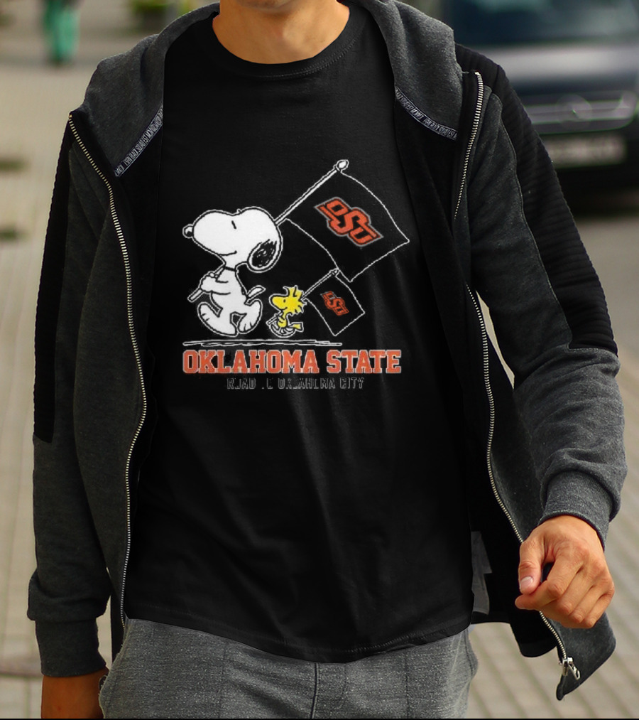 Snoopy Woodstock Oklahoma State OSU Road To Oklahoma City T-Shirt