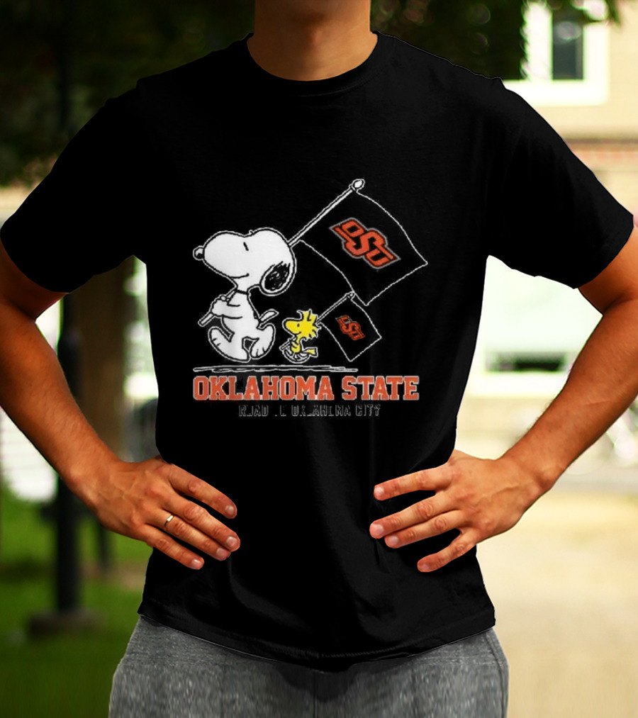 Snoopy Woodstock Oklahoma State OSU Road To Oklahoma City T-Shirt