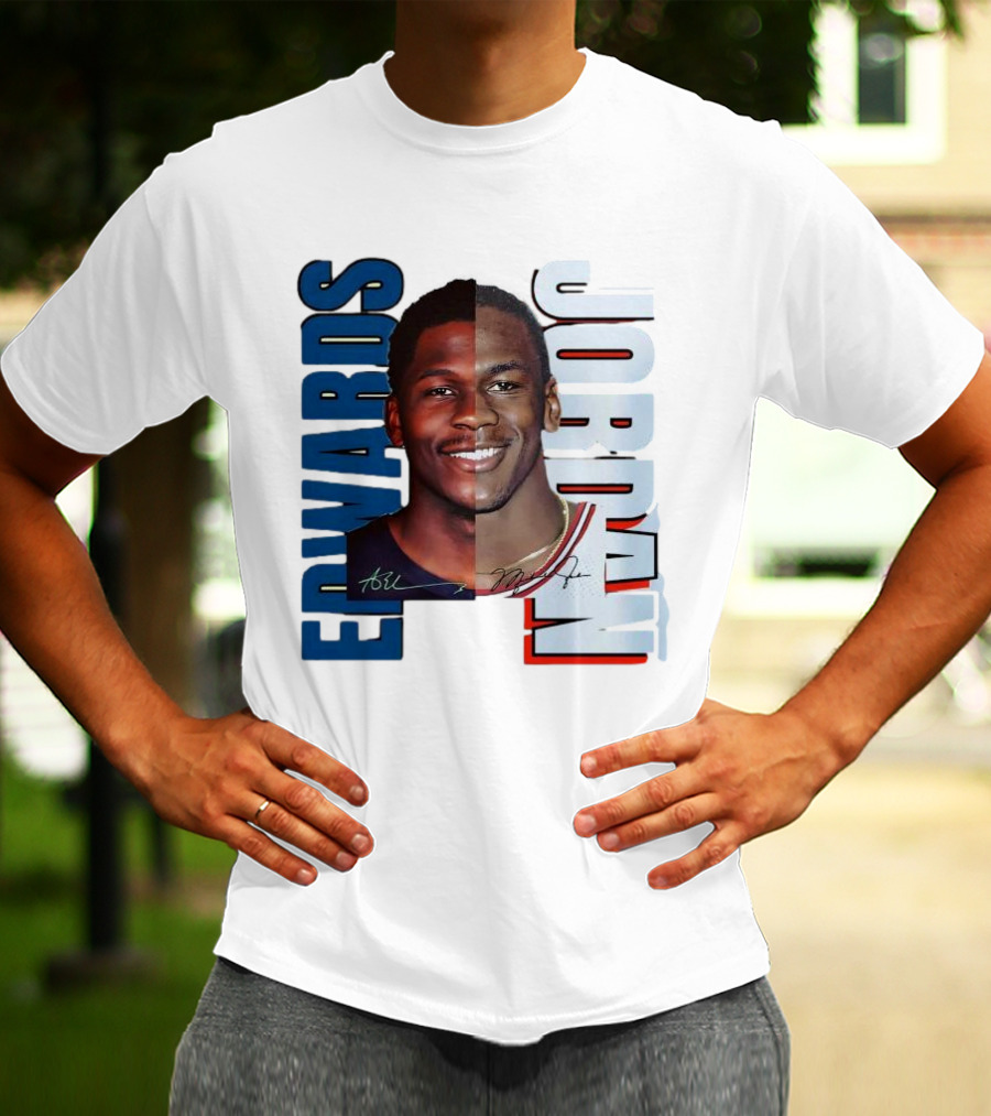 Edwards Jordan Basketball Signatures Split Face T-Shirt