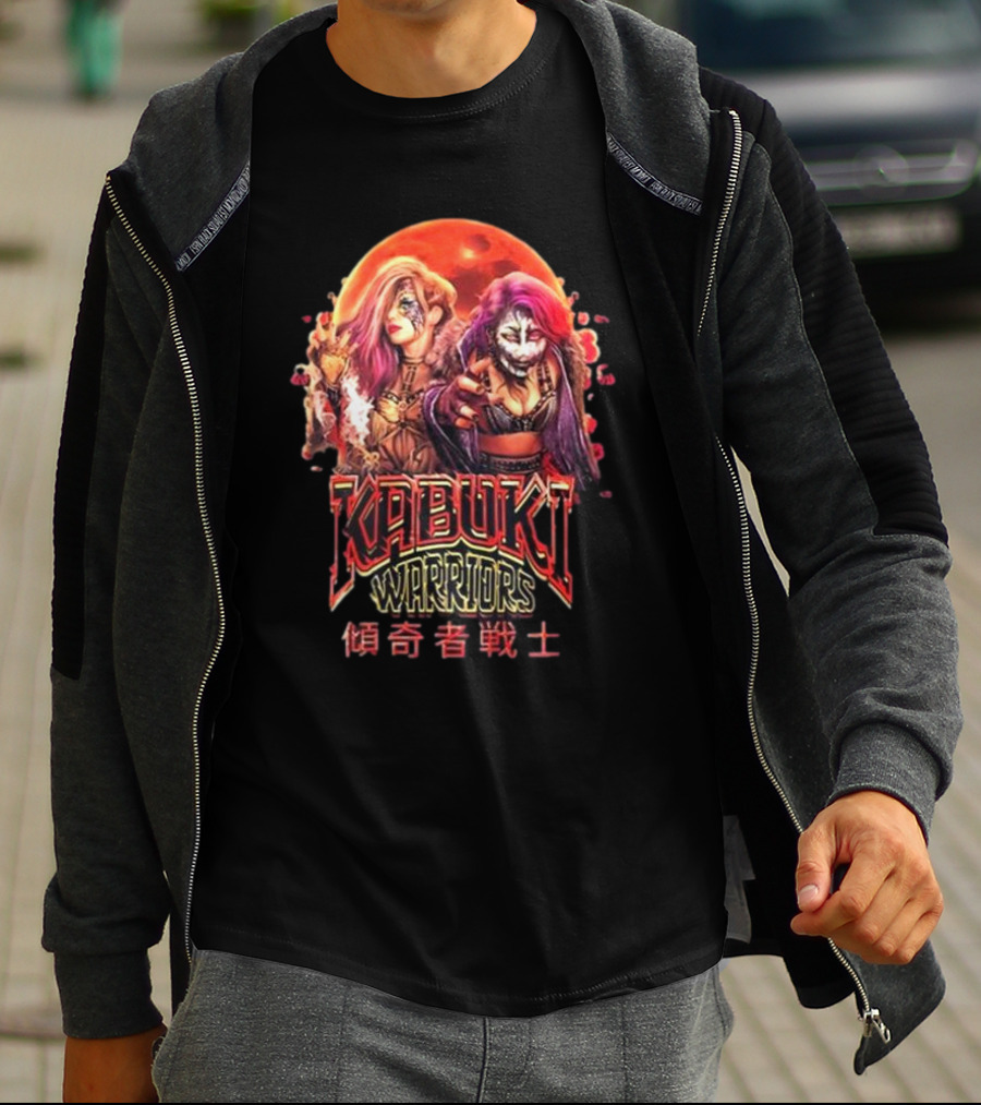 Kabuki Warriors Blood Moon Asuka Kanji Text T-Shirt
