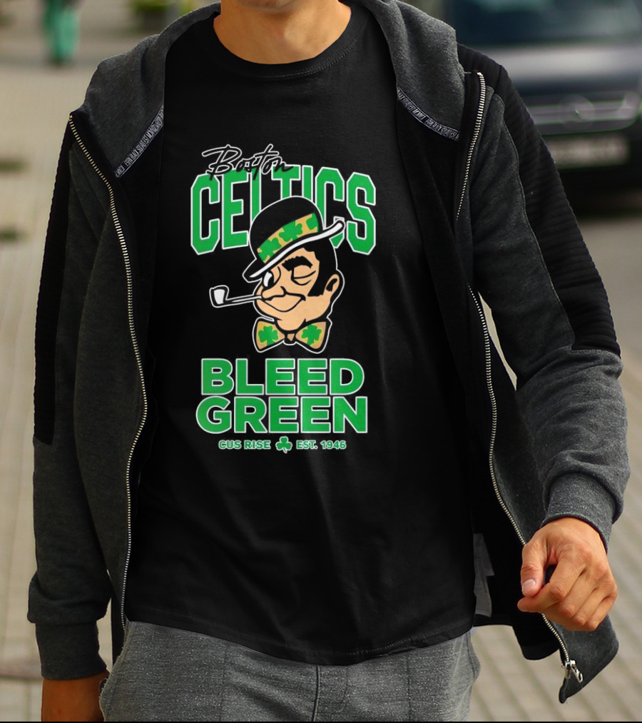 Boston Celtics Gus Rise Bleed Green Basketball Est 1946 T-Shirt