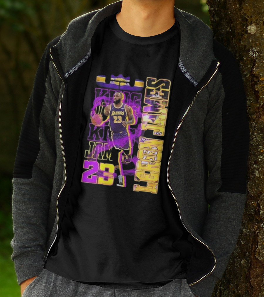 King LeBron James No. 23 Los Angeles Lakers True King Fan T-Shirt