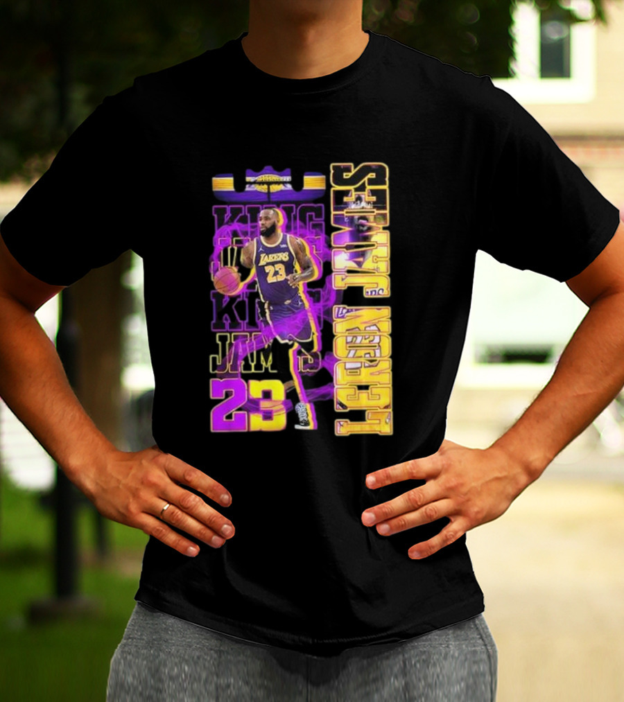 King LeBron James No. 23 Los Angeles Lakers True King Fan T-Shirt