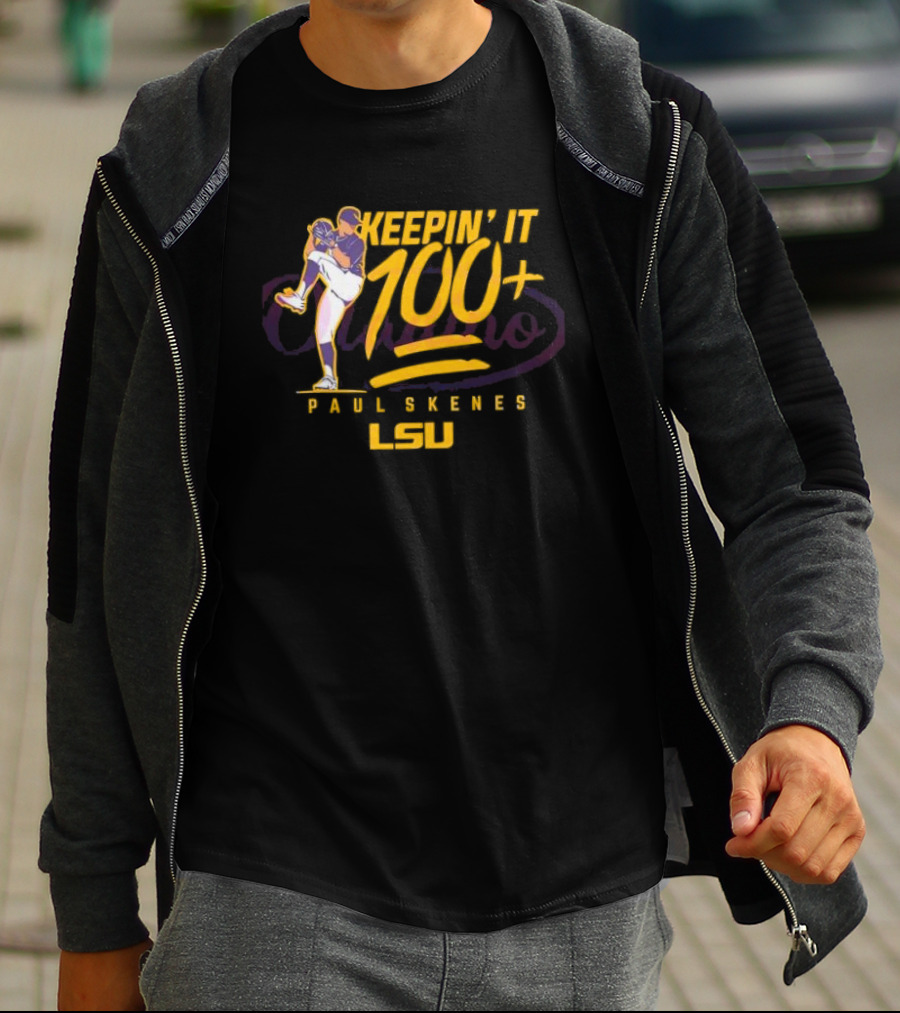 LSU Baseball Paul Skenes Keepin It 100+ T-Shirt