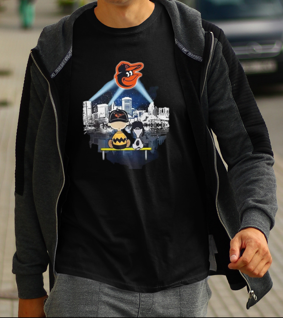 Charlie Brown And Snoopy Baltimore City Orioles T-Shirt