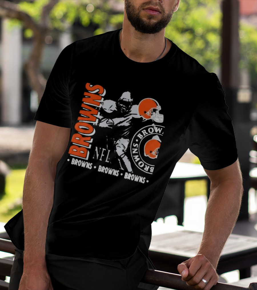 Cleveland Browns NFL Helmet And Player Browns Browns Browns T-Shirt
