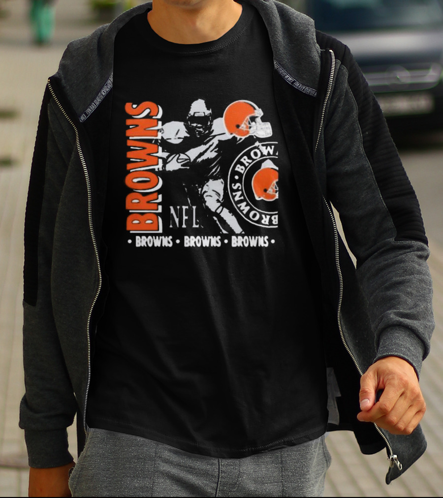 Cleveland Browns NFL Helmet And Player Browns Browns Browns T-Shirt