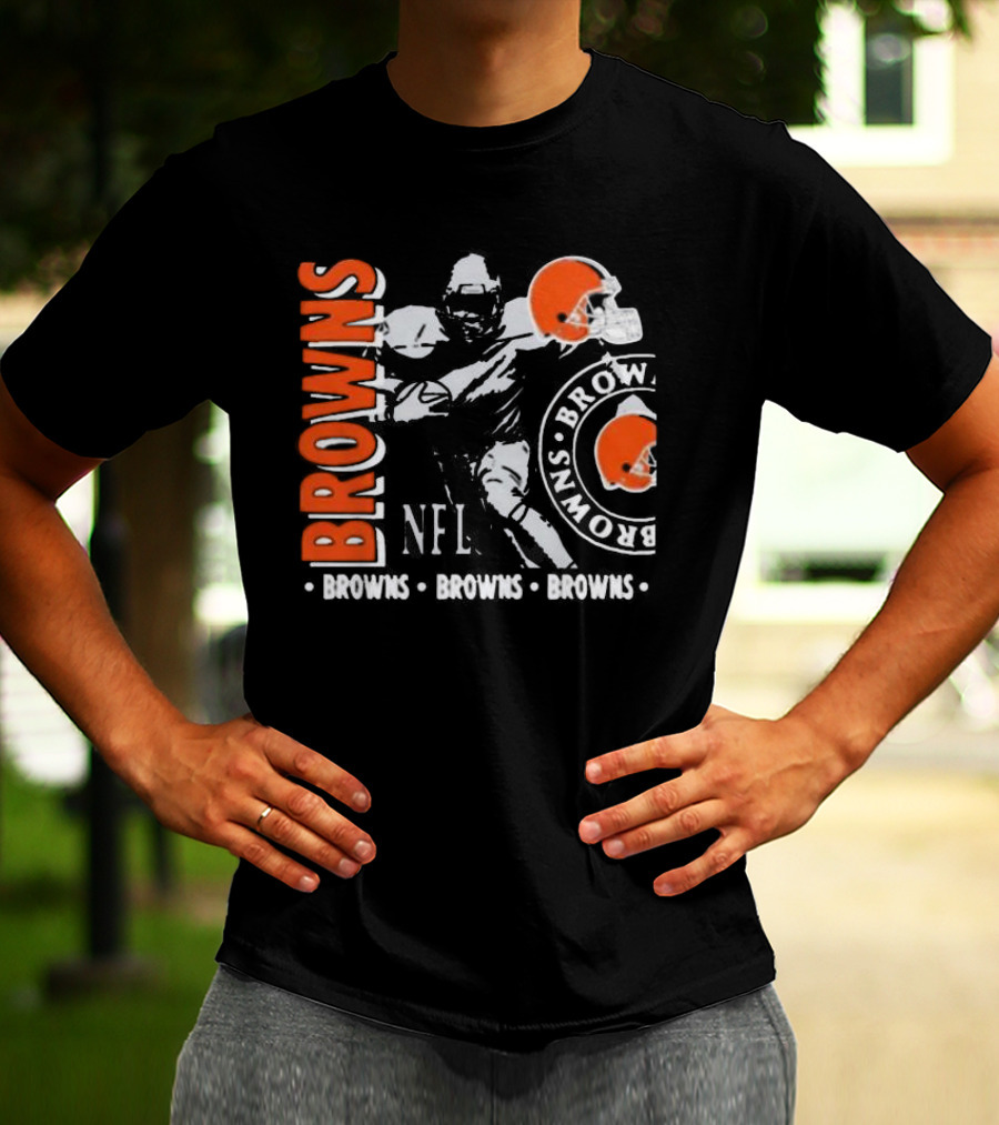 Cleveland Browns NFL Helmet And Player Browns Browns Browns T-Shirt
