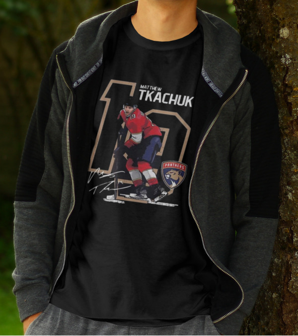Florida Panthers Matthew Tkachuk 19 Panthers Logo Signature T-Shirt