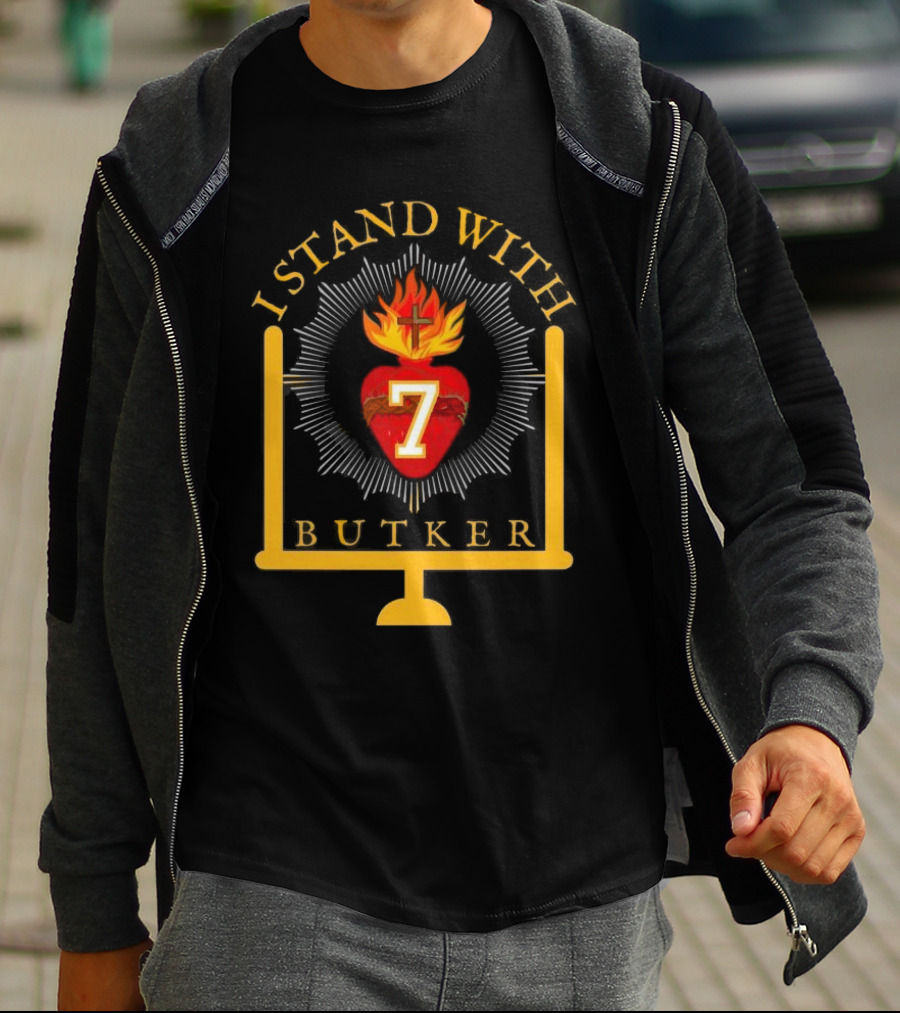 Kansas City Football I Stand With Butker Number 7 Symbolic Heart And Cross T-Shirt