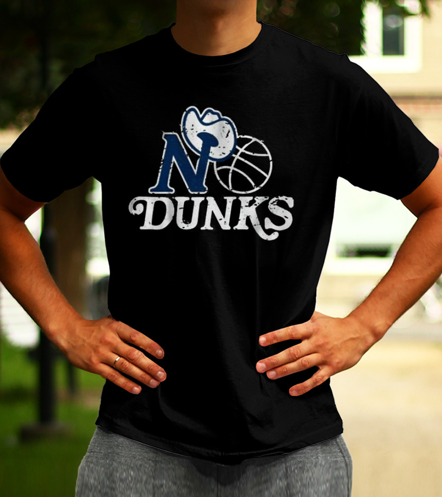 No Dunks Dallas Stars Basketball Cowboy Hat T-Shirt