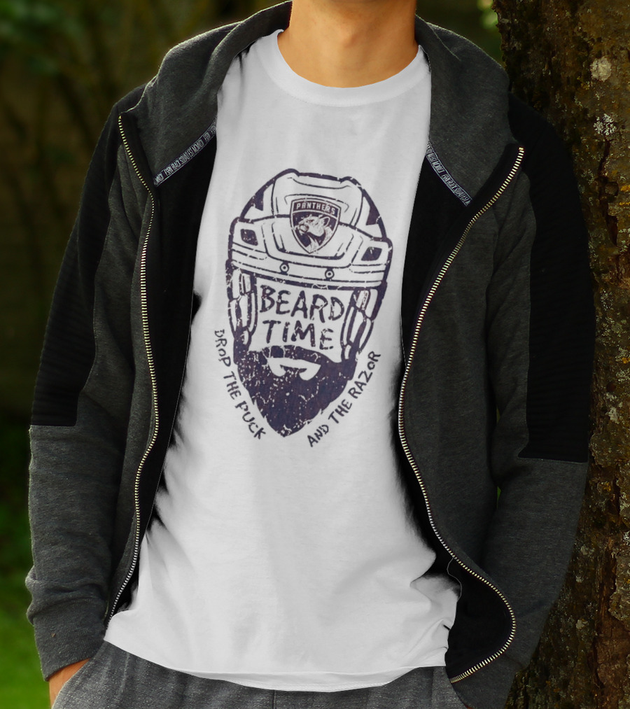 Beard Time Florida Panthers Drop The Puck And The Razor T-Shirt