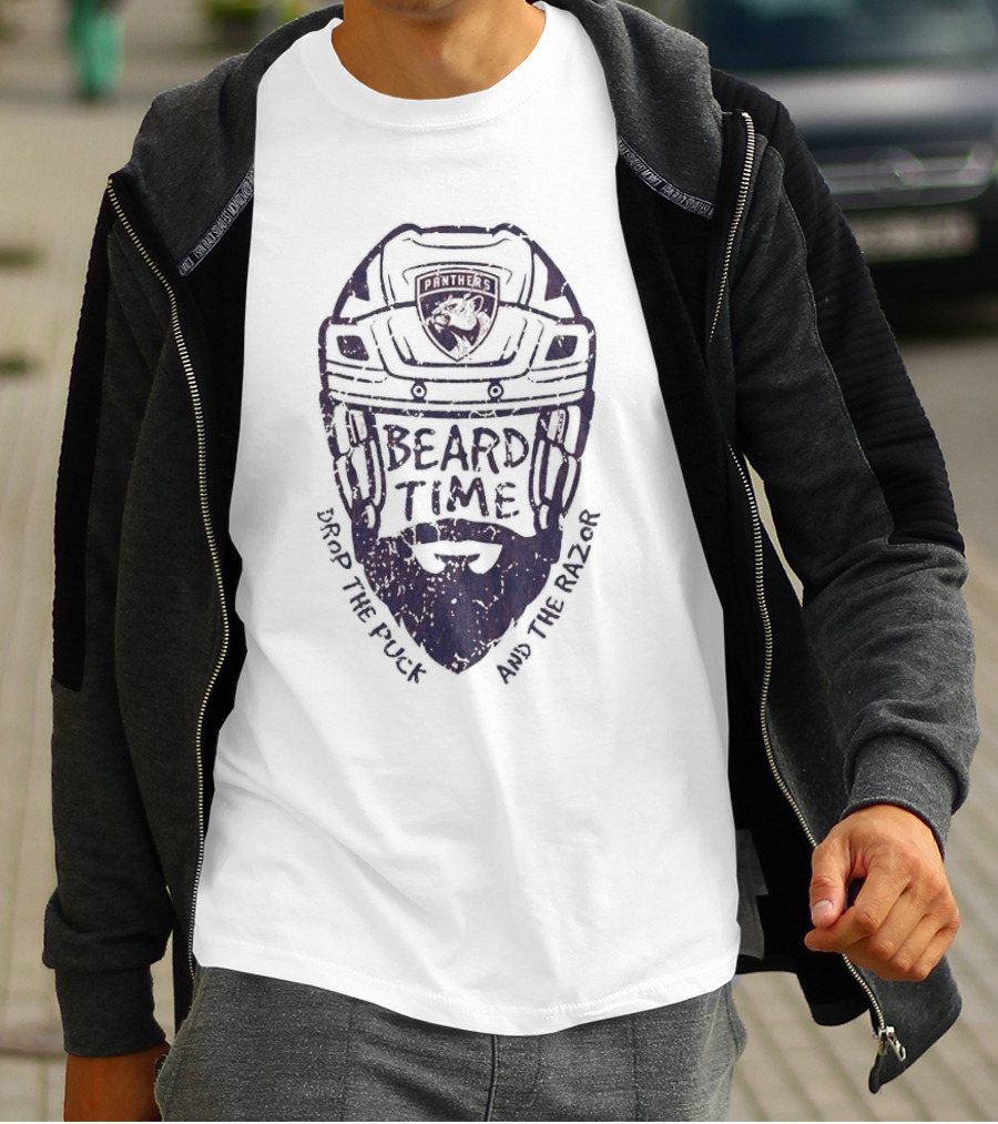 Beard Time Florida Panthers Drop The Puck And The Razor T-Shirt