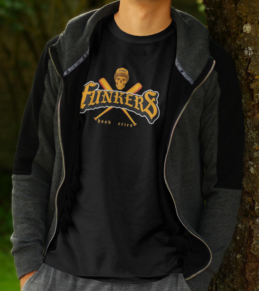 Funkers Hood Series Skull Crossed Bats Baseball Cap T-Shirt