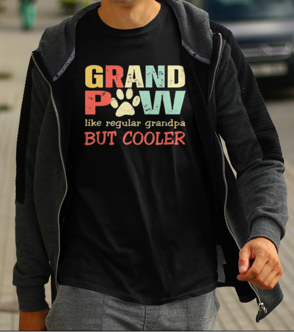 Grandpaw Like Regular Grandpa But Cooler Paw Print Father's Day T-Shirt