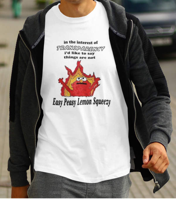 In The Interest Of Transparency I’d Like To Say Things Are Not Easy Peasy Lemon Squeezy Fire Meme T-Shirt