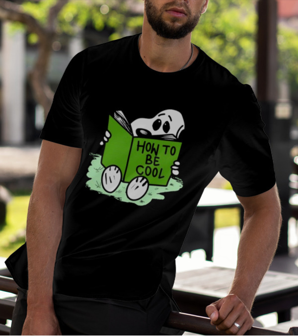Snoopy Reading How To Be Cool Book Peanuts Comic Strip T-Shirt