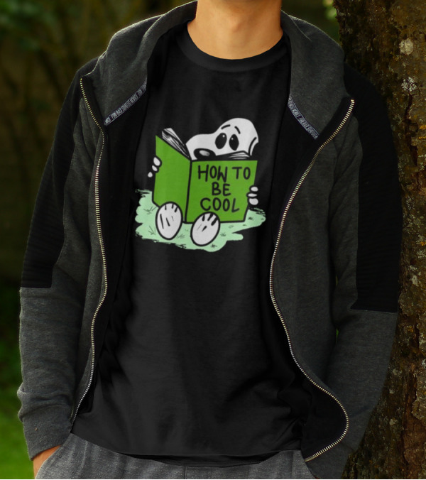 Snoopy Reading How To Be Cool Book Peanuts Comic Strip T-Shirt