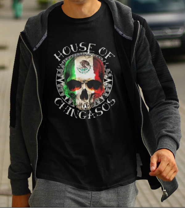 House Of Chingasos Calacas Cultura Mexican Skull Old School T-Shirt