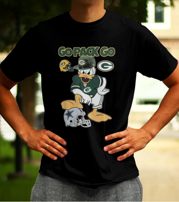 Go Pack Go Donald Duck Green Bay Packers Defeats Dallas Cowboys Helmet T-Shirt