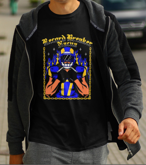 Record Breaker Nacua Football Flame And Chain T-Shirt