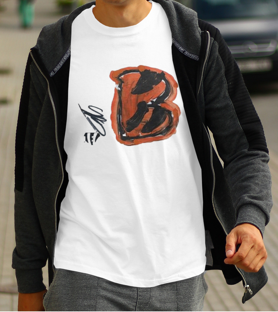 Jermaine Burton Cincinnati Bengals Paint Tri-Blend B T-Shirt