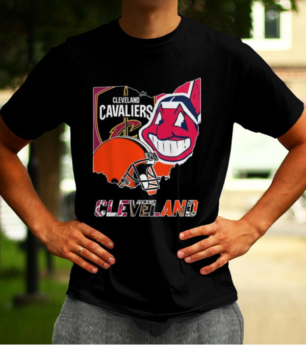 Cleveland Cavaliers Indians Browns Sports Team Fan Gear T-Shirt