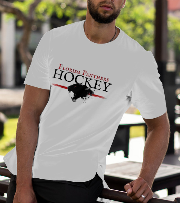Florida Panthers Vintage Hockey Black Red Panther T-Shirt