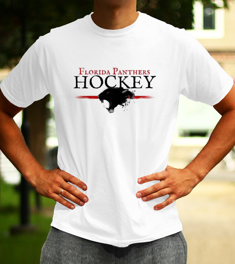 Florida Panthers Vintage Hockey Black Red Panther T-Shirt