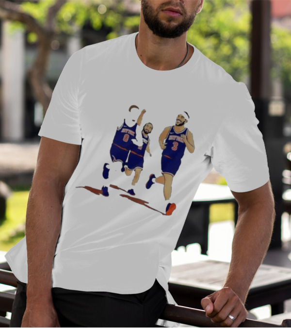 New York Knicks Donte DiVincenzo Jalen Brunson Josh Hart Villanova Basketball Team Players T-Shirt